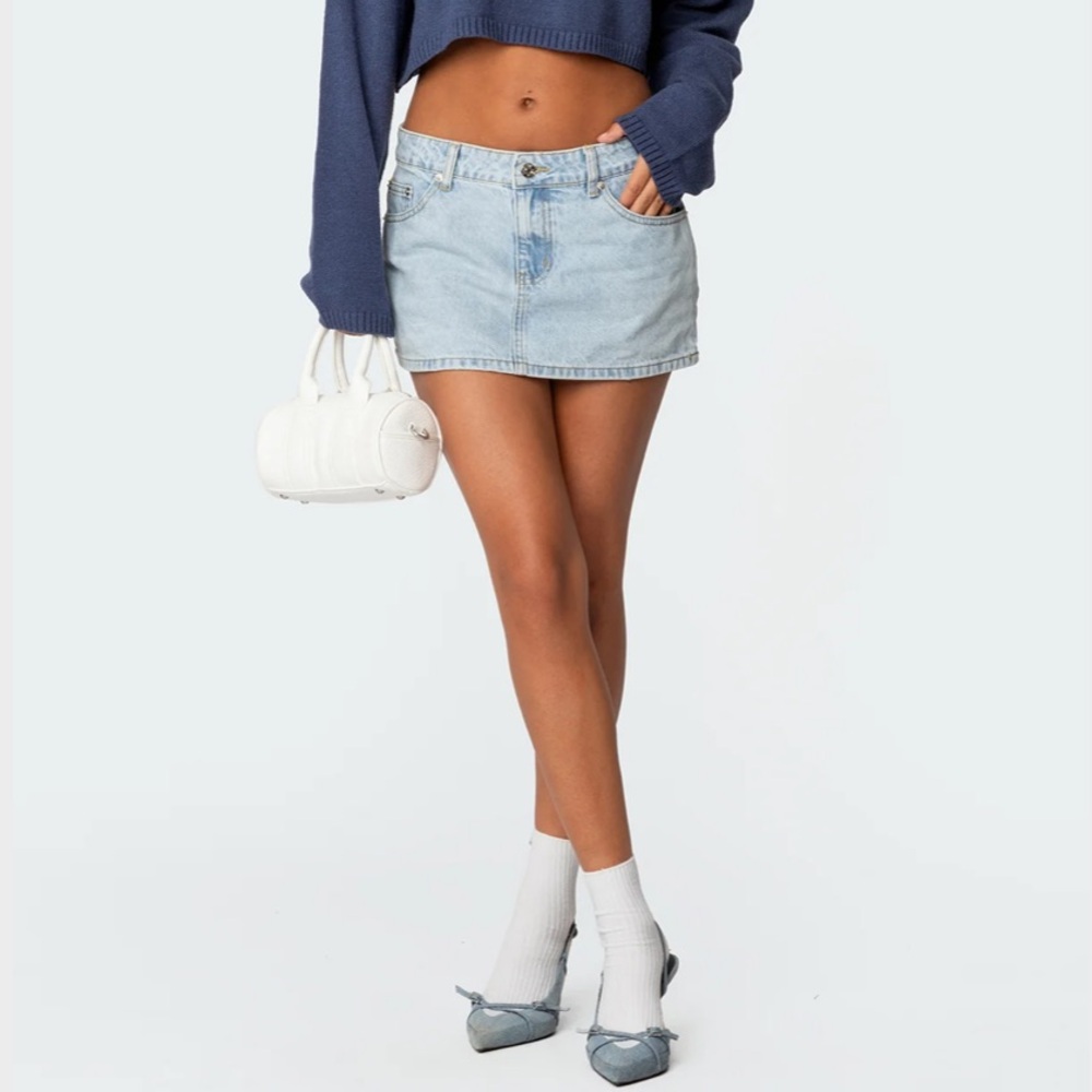 Edikted Size S Denim Mini Skirt